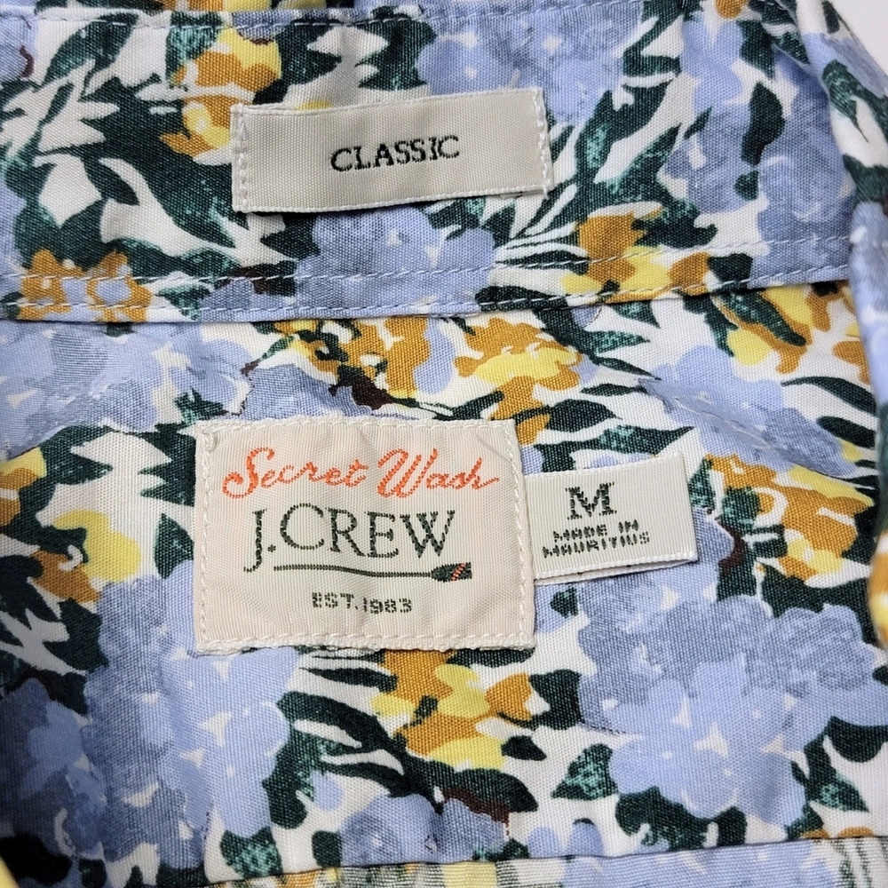 J. Crew Secret Wash Classic Floral Print Short Sleeve Shirt - Picture 4 of 6